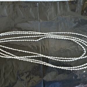 Elegant Silver Beaded Necklace Silver And Clear Beads New 30 Inch